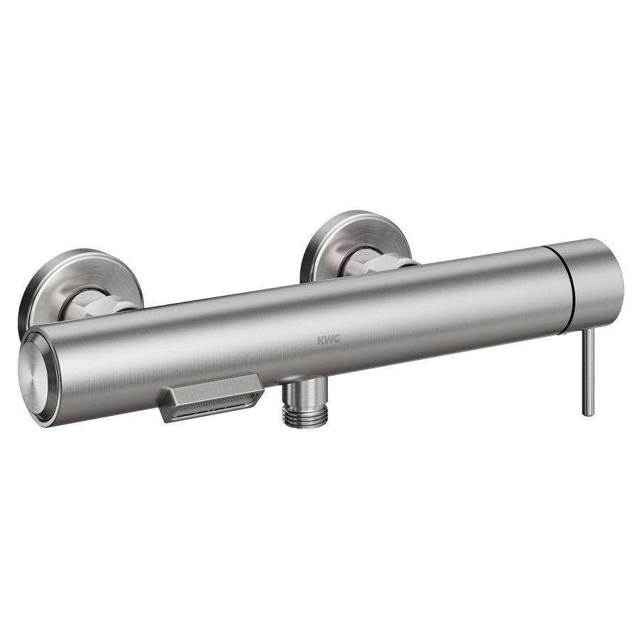 Mélangeur de bain ONO E
E 153 mm, raccords d'arrêt
1/2" x 3/4", utilisation
latérale