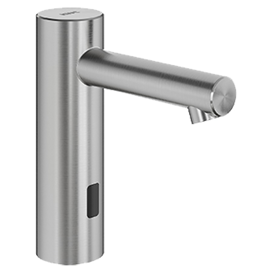 Commande de lavabo ONO E
S 125 mm, goulot fixe
à commande opto-électronique
5,7 l/min, rinçage hygiénique
alimentation à pile 6 V
raccordement sur les arrivées
d'eau chaude et froide
sans vidage, optionnelt
élécommande bidirectionnelle
ou C-modul avec app