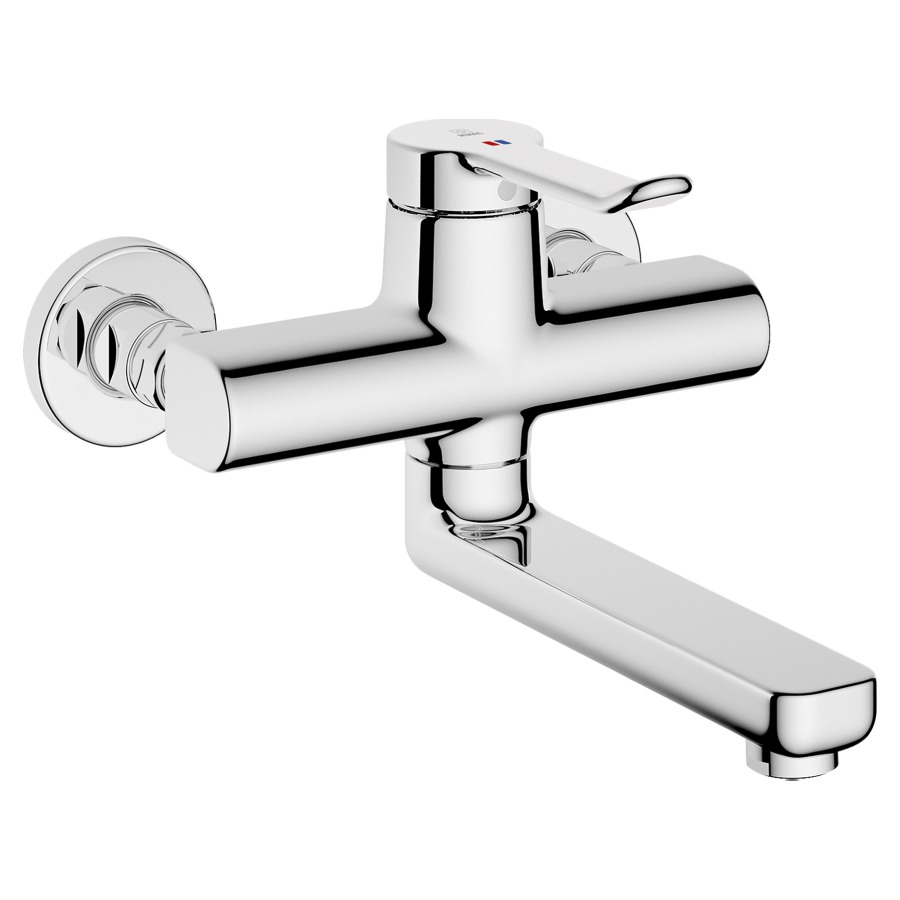 Wandmischer VITA 2.0
AD 153 mm, Ausladung 240 mm
EfficientControl, Schwenkauslauf 90°
Abstellverschraubungen 1/2" x 1/2"
