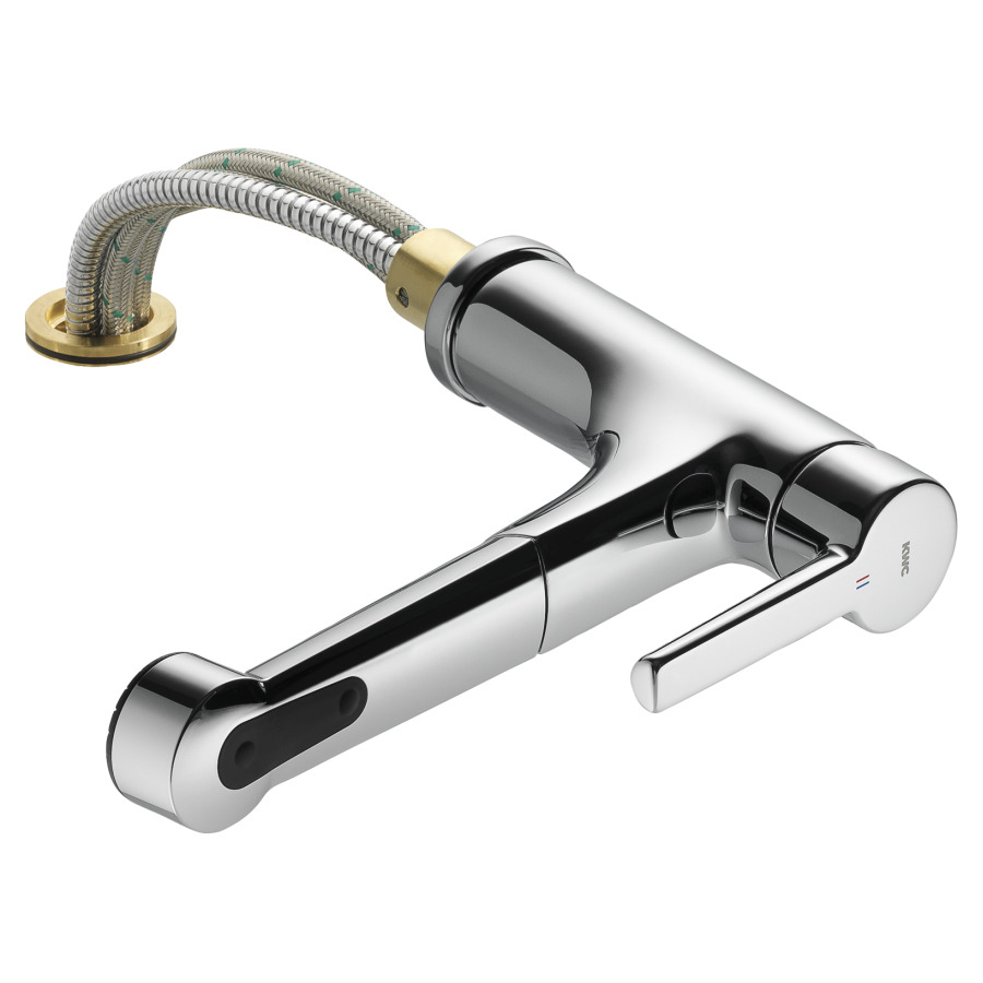 Mélangeur d'évier SUNO
S 225 mm goulot orientable
robinetterie amovible, douche
extensible réglable, tuyaux
de raccordement flexibles
3/8"