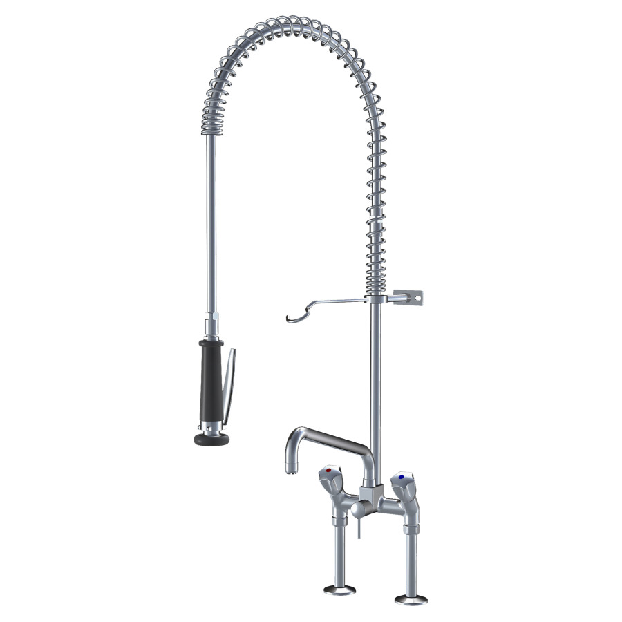 Batterie à colonne GASTRO
E 153 mm, S 300 mm
goulot orientable dessus
doche lave-vaisselle
groupe acoustique NT
