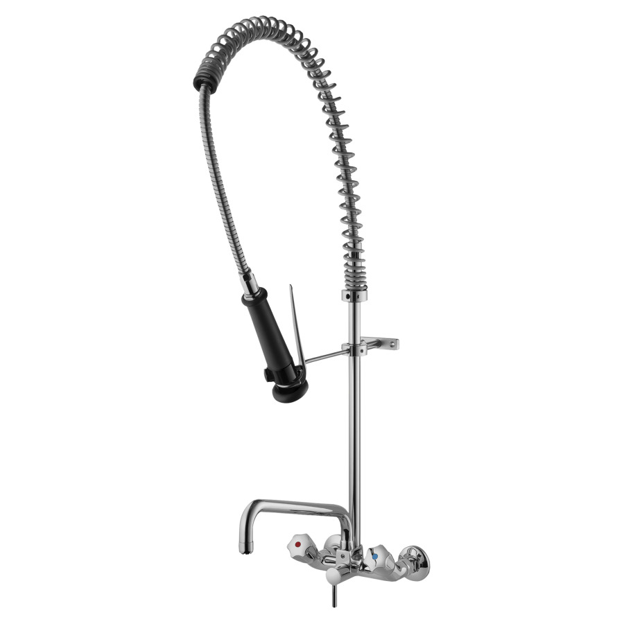 Batterie murale GASTRO 
AP, E 153 mm, saillie 300 mm
goulot orientable dessus
douche lave-vaisselle, débit 33 (L/min)
raccords d’arrêt 1/2" x 3/4"
groupe acoustique&nbsp;U