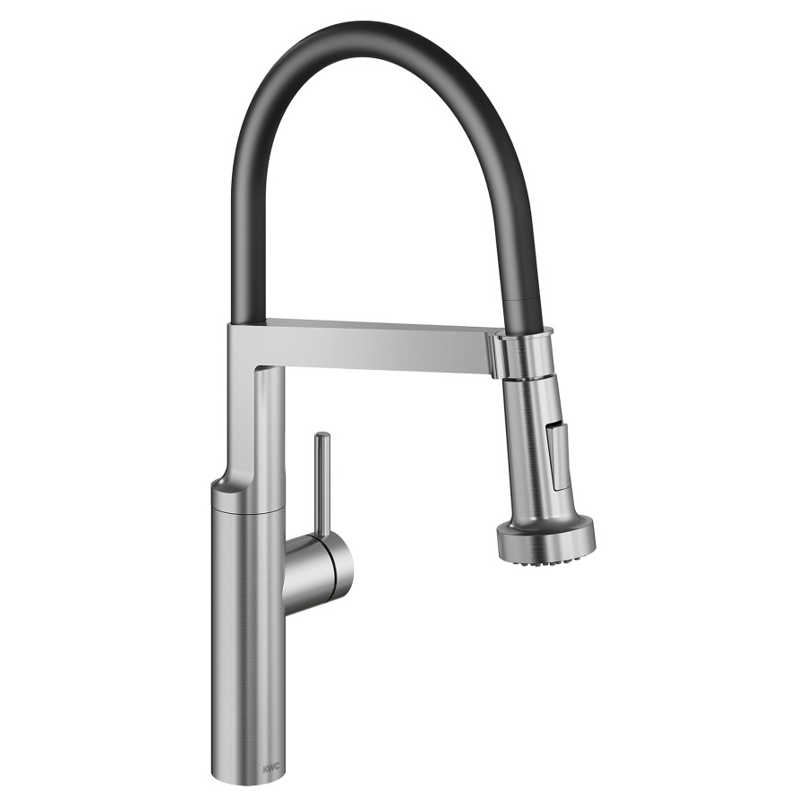 Mélangeur d'évier BISTRO E
HighFlex, S 225 mm
douche réversible
commande latérale, tyaux
de raccordement flexibles 3/8"
