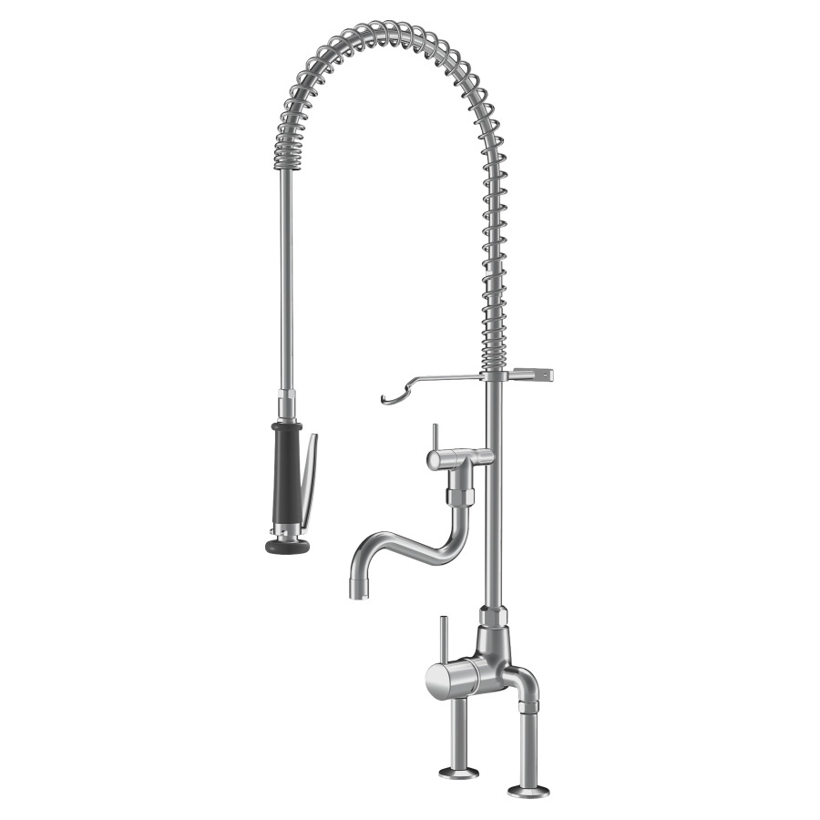 Mélangeur à 2 trous GASTRO
E 153 mm, S 200 mm, B 270 mm
goulot orientable, douche
lave-vaisselle, raccords
1/2 " x 3/4", longueur 130 mm
groupe acoustique II