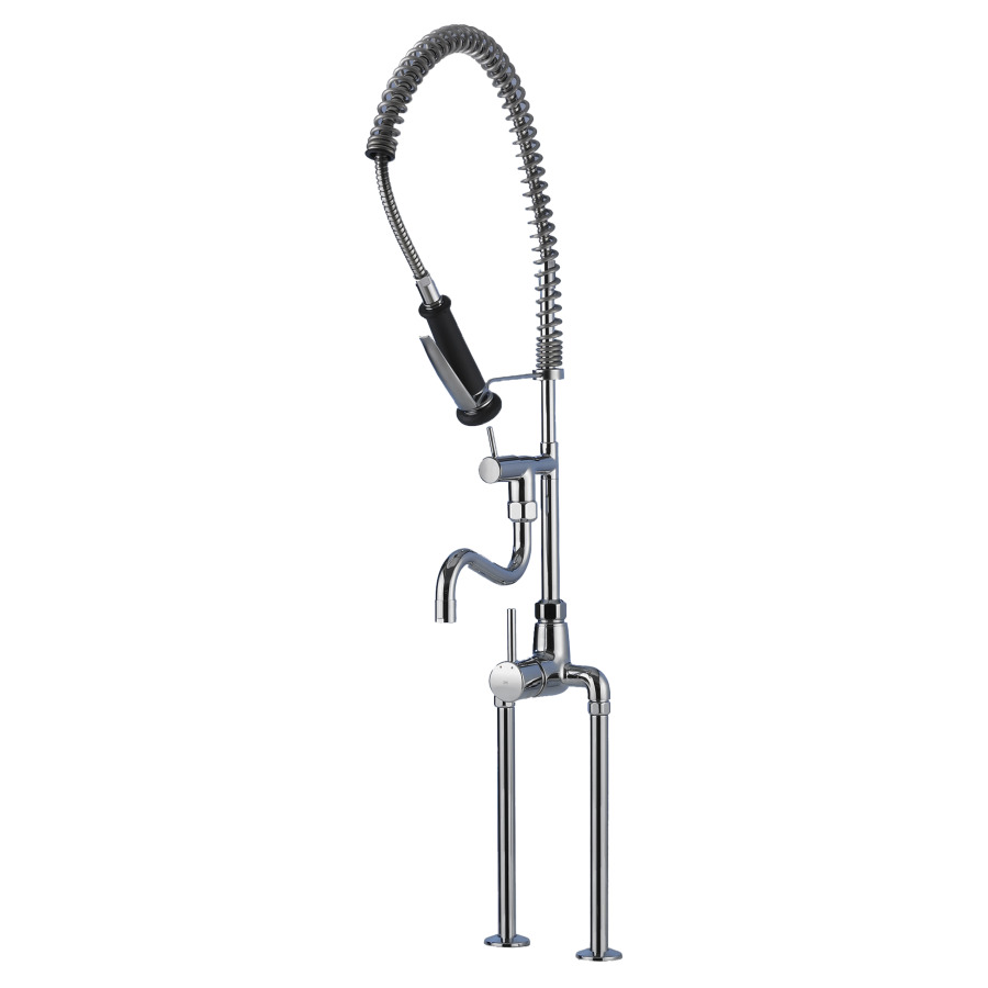 Mélangeur à 2 trous GASTRO
E 153 mm, S 200 mm, B 270 mm
goulot orientable, douche
lave-vaisselle, raccords
1/2 " x 3/4", longueur 340 mm
groupe acoustique II
