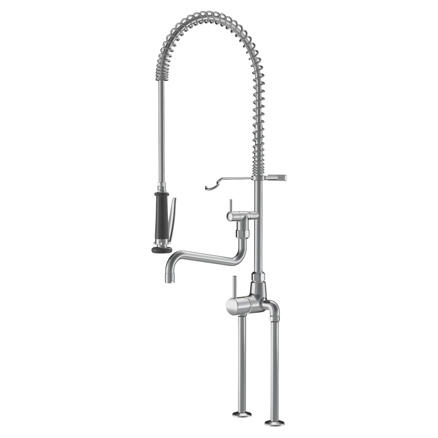 Mélangeur à 2 trous GASTRO
E 153 mm, S 300 mm, B 370 mm
goulot orientable, douche
lave-vaisselle, raccords
1/2 " x 3/4", longueur 340 mm
groupe acoustique II