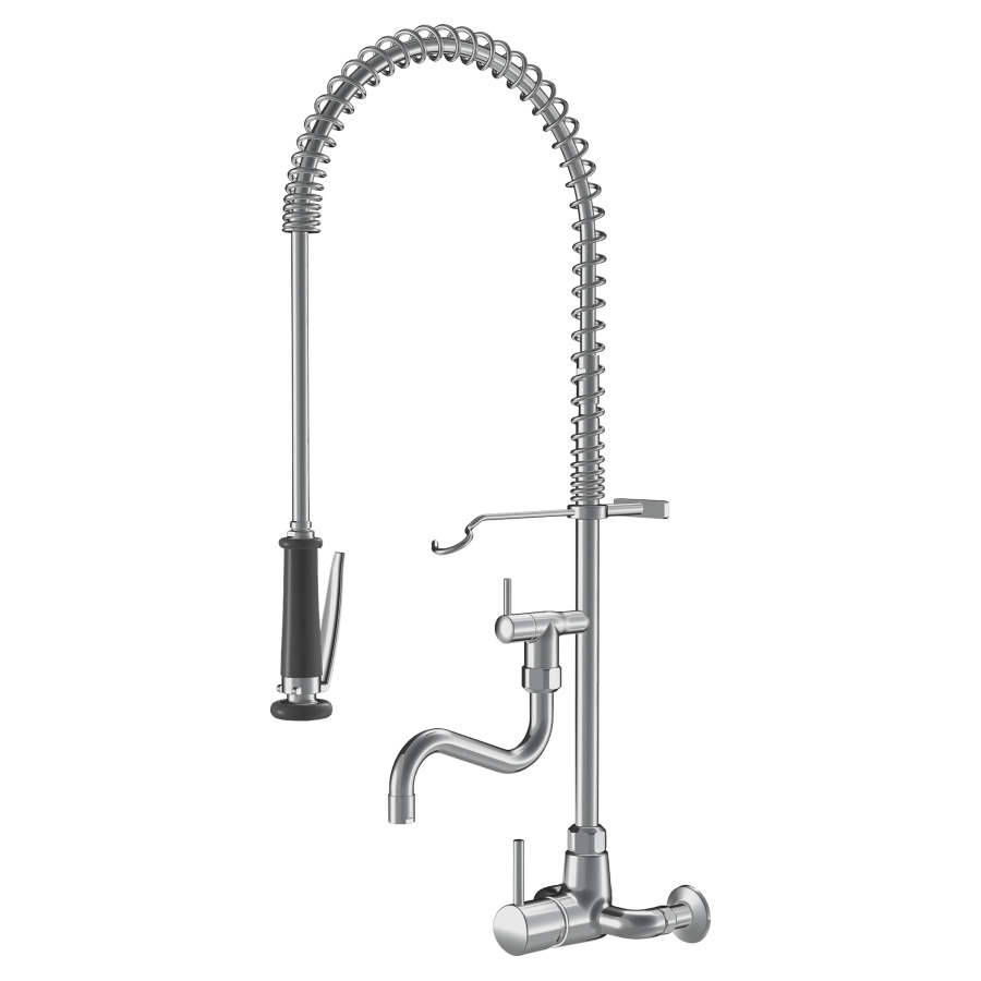 Mélangeur mural GASTRO
E 153 mm, S 200 mm, B 270 mm
goulot orientable
douche lave-vaisselle
raccords d'arrêt 1/2" x 3/4"
groupe acoustique II