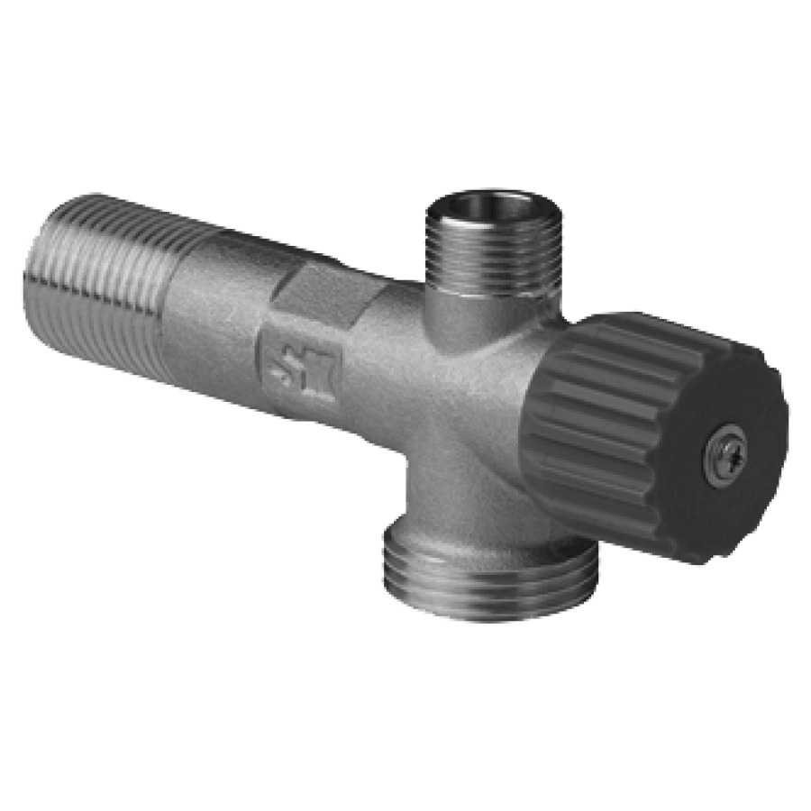 Robinet d'arrêt SIMIFIX
équerre, 1/2", S 45 mm
2 sorties, sans raccord de
serrage, groupe acoustique II
