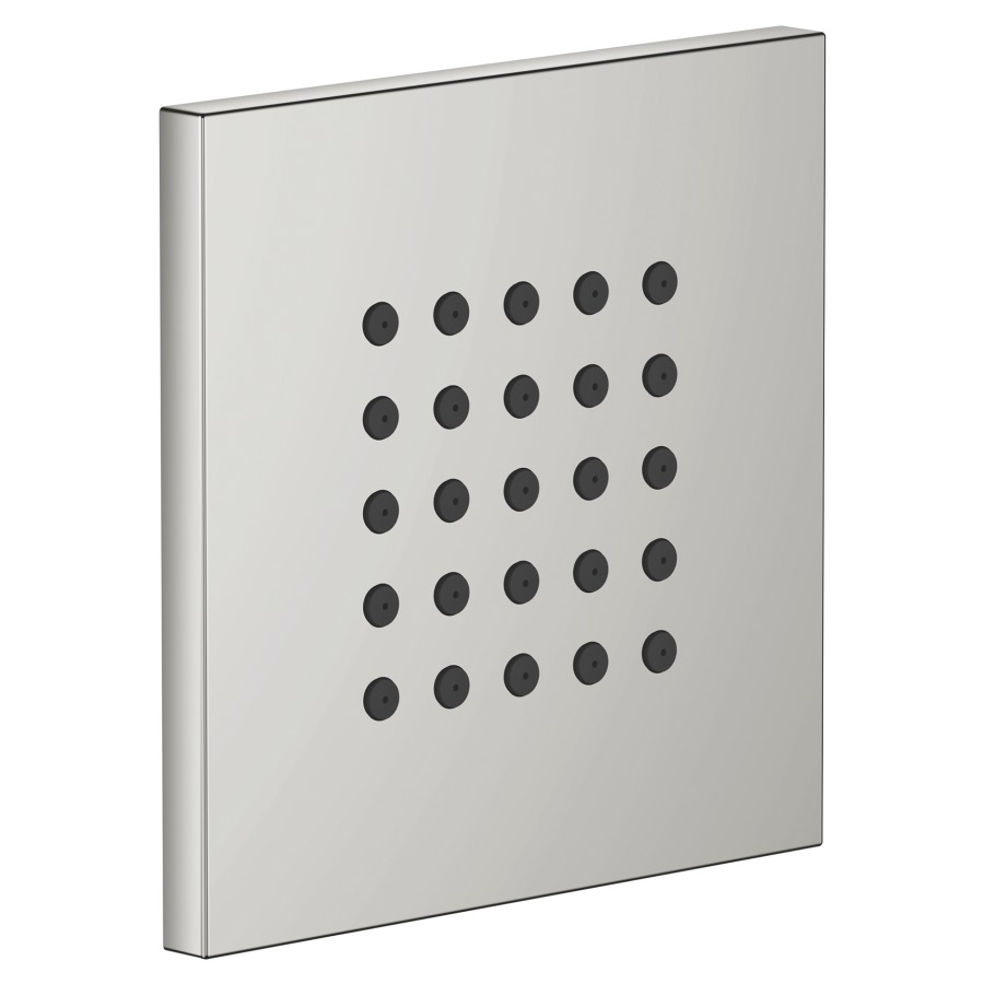 Douche latérale SYMETRICS/
DEQUE/MEM/SUPERNOVA
set de montage final
plaque de recouvrement
120 x 120 mm, système
anticalcaire, débit 6 l/min
sans corps à encastrer 751 044