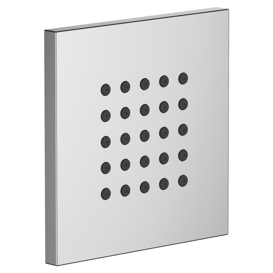 Douche latérale SYMETRICS/
DEQUE/MEM/SUPERNOVA
set de montage final
plaque de recouvrement
120 x 120 mm, système
anticalcaire, débit 6 l/min
sans corps à encastrer 751 044
