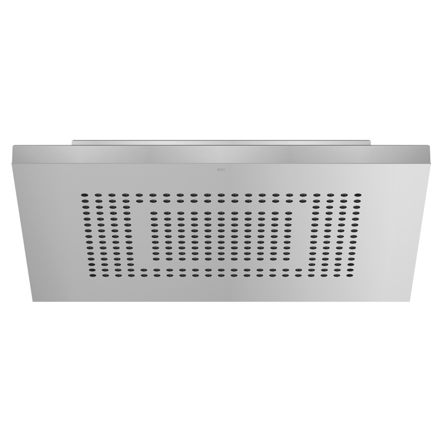Douche au plafond BIGRAIN
60 x 48 x 8 cm, à encastrer
dans le plafond ou pour
montage en dessous du plafond
2 tuyaux de raccordement 1/2"
douche de tête 99 buses
douche de corps 142 buses
système anticalcaire
matériel de fixation
acier inoxydable
débit 25 l/min
groupe acoustique II