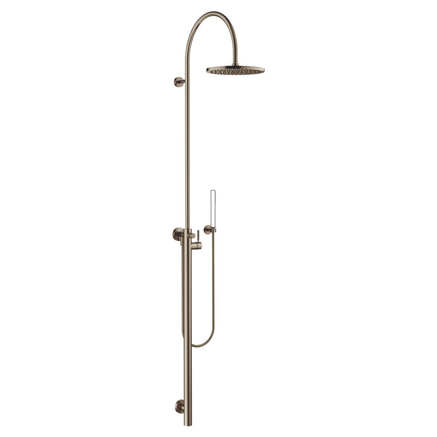 Système de douche META, TARA
VAIA
H 228 cm, mélangeur mono-
commande, inverseur, pomme
de douche D 300 mm, S 450 mm
tuyau 150 cm, sans douche à
main, sans corps à encastrer
751 037