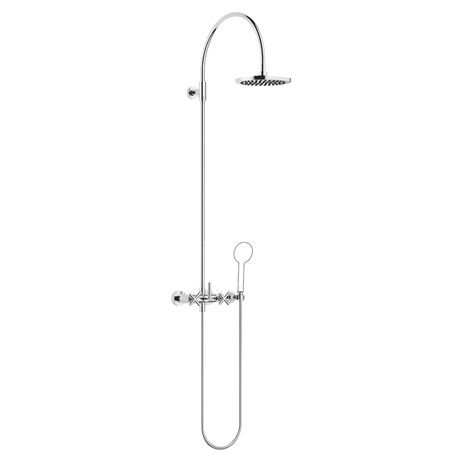 Système de douche TARA
H 116,7 cm, 1/2", E 135-165 mm
batterie de douche, inverseur
rotatif barre de douche/
dochette à main, pomme de
douche D 220 mm, S 420 mm
tuyau de douche 150 cm
sans douche à main
débit 8,6 l/min
