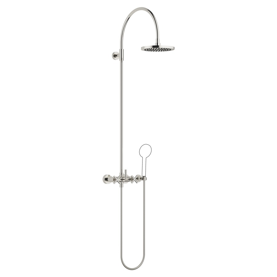 Système de douche TARA
H 116,7 cm, 1/2", E 135-165 mm
batterie de douche, inverseur
rotatif barre de douche/
dochette à main, pomme de
douche D 220 mm, S 420 mm
tuyau de douche 150 cm
sans douche à main
débit 8,6 l/min
