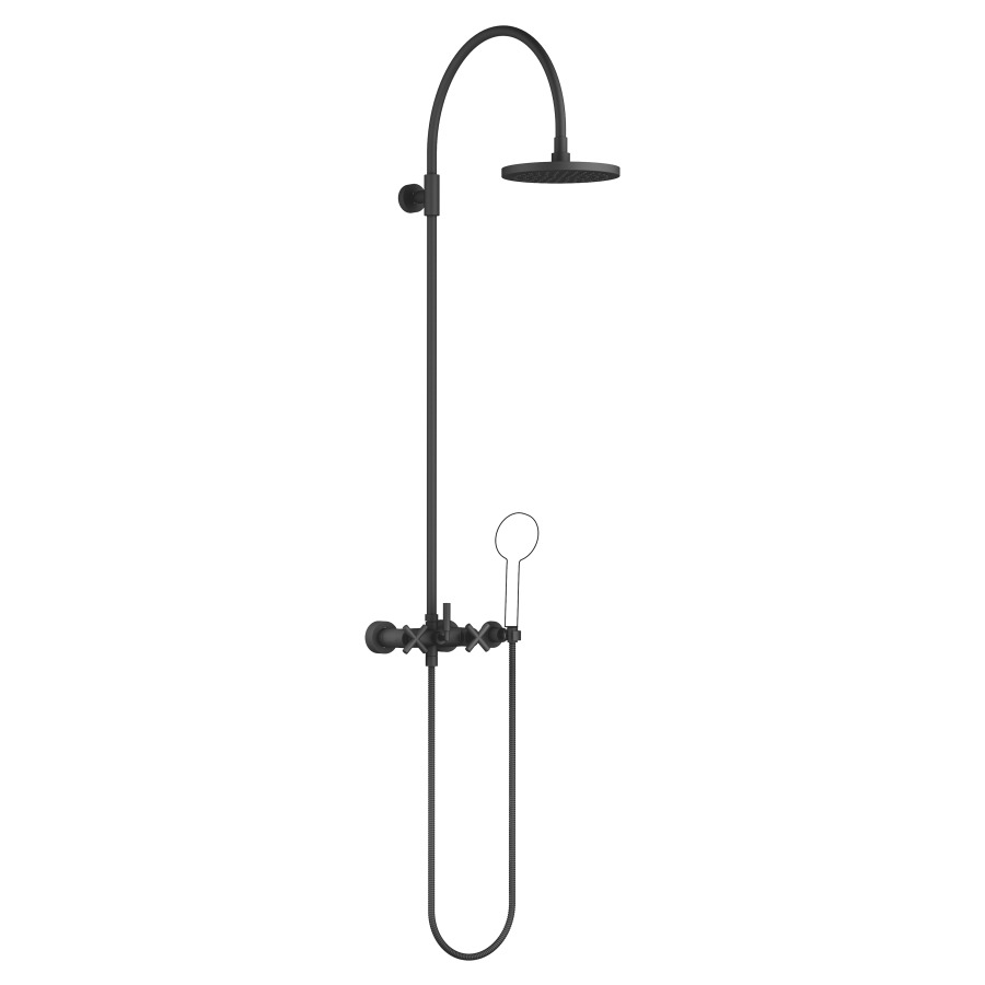 Système de douche TARA
H 116,7 cm, 1/2", E 135-165 mm
batterie de douche, inverseur
rotatif barre de douche/
dochette à main, pomme de
douche D 220 mm, S 420 mm
tuyau de douche 150 cm
sans douche à main
débit 8,6 l/min