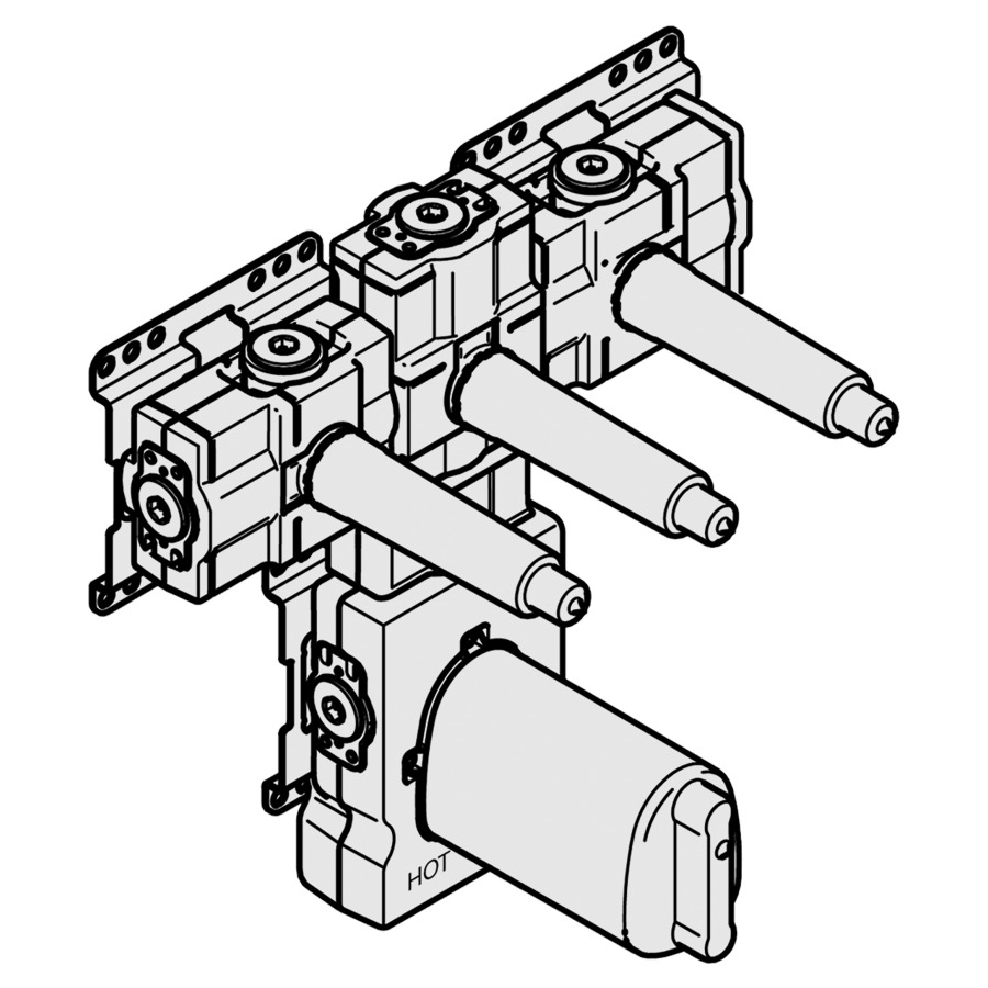 Corps à encastrer DORNBRACHT
xTOOL
module thermostat avec 3
robinets 3/4"
