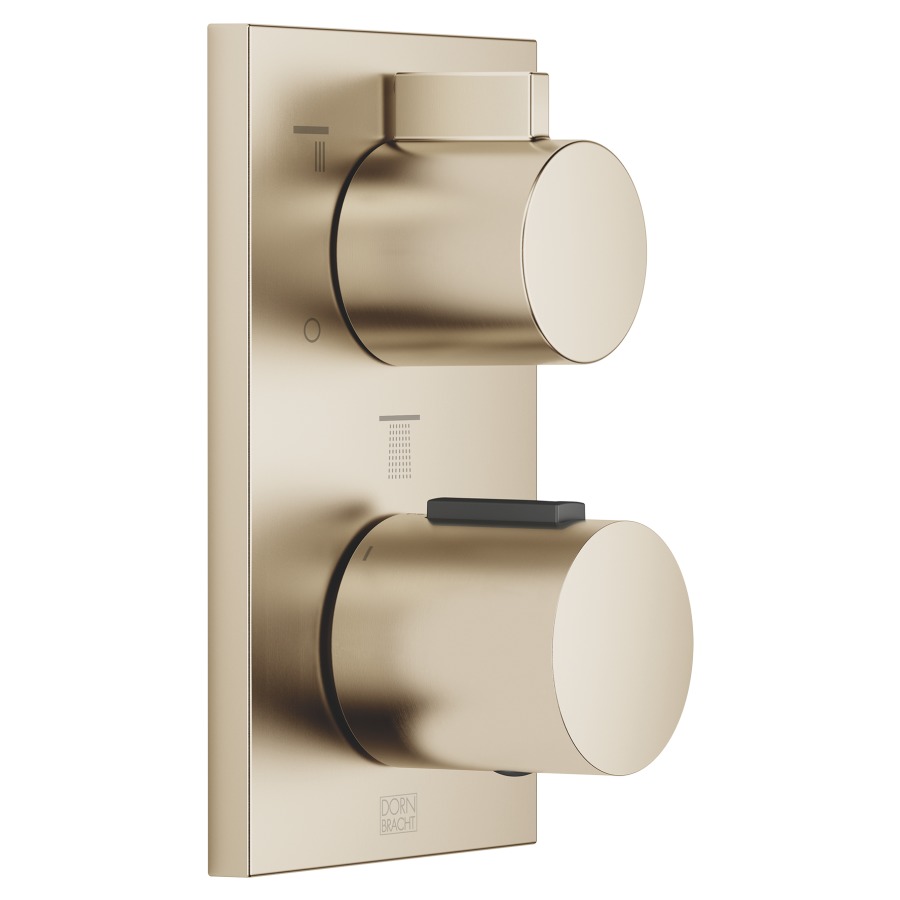 Thermostat-UP CL.1IMO/MEM/
SYMETRICS
set de montage finale, avec
réglage de quantité à 3 voies
plaque de recouvrement
90 x 150 mm, inverseur rotatif
avec régulation du débit et
fonction d'arrêt, sans corps à
encastrer 751 104/105