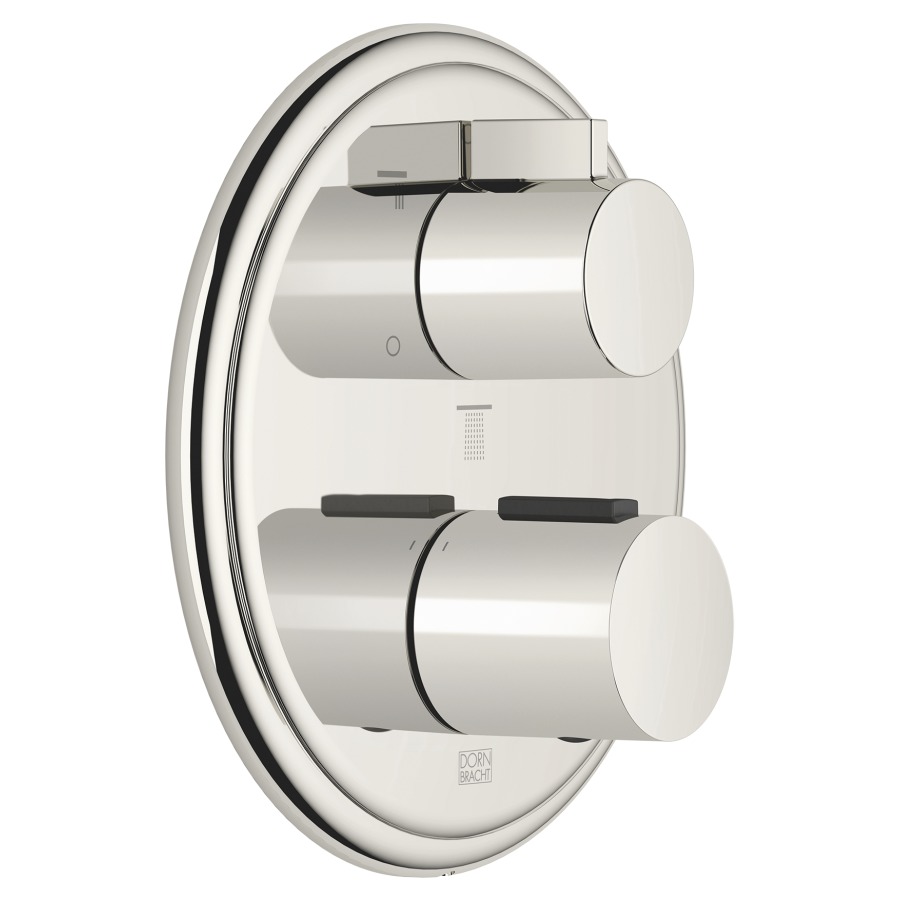 Thermostat-UP MADISON
set de montage finale, avec
réglage de quantité à 3 voies
plaque de recouvrement
D 175 mm, inverseur rotatif
avec régulation du débit et
fonction d'arrêt, sans corps à
encastrer 751 104/105