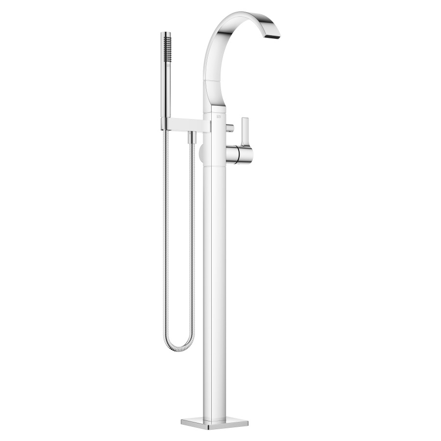 Mélangeur de bain CYO
S 253 mm, goulot fixe
H jusqu'à aérateur 903-973 mm
avec colonne pour montage à
pose libre, douche à main
tuyau de douche, support de
douche, sans corps à encastrer
751 035