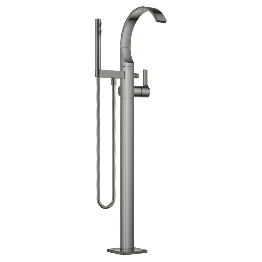 Mélangeur de bain CYO
S 253 mm, goulot fixe
H jusqu'à aérateur 903-973 mm
avec colonne pour montage à
pose libre, douche à main
tuyau de douche, support de
douche, sans corps à encastrer
751 035