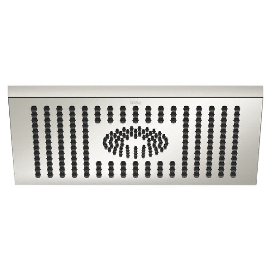 Douche de pluie DORNBRACHT
30 x 24 cm, système
anticalcaire
raccordement au plafond 1/2"
débit 12 l/min
sans corps à encastrer 751 440