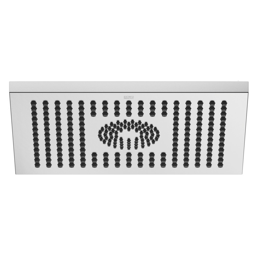 Douche de pluie DORNBRACHT
30 x 24 cm, système
anticalcaire
raccordement au plafond 1/2"
débit 12 l/min
sans corps à encastrer 751 440