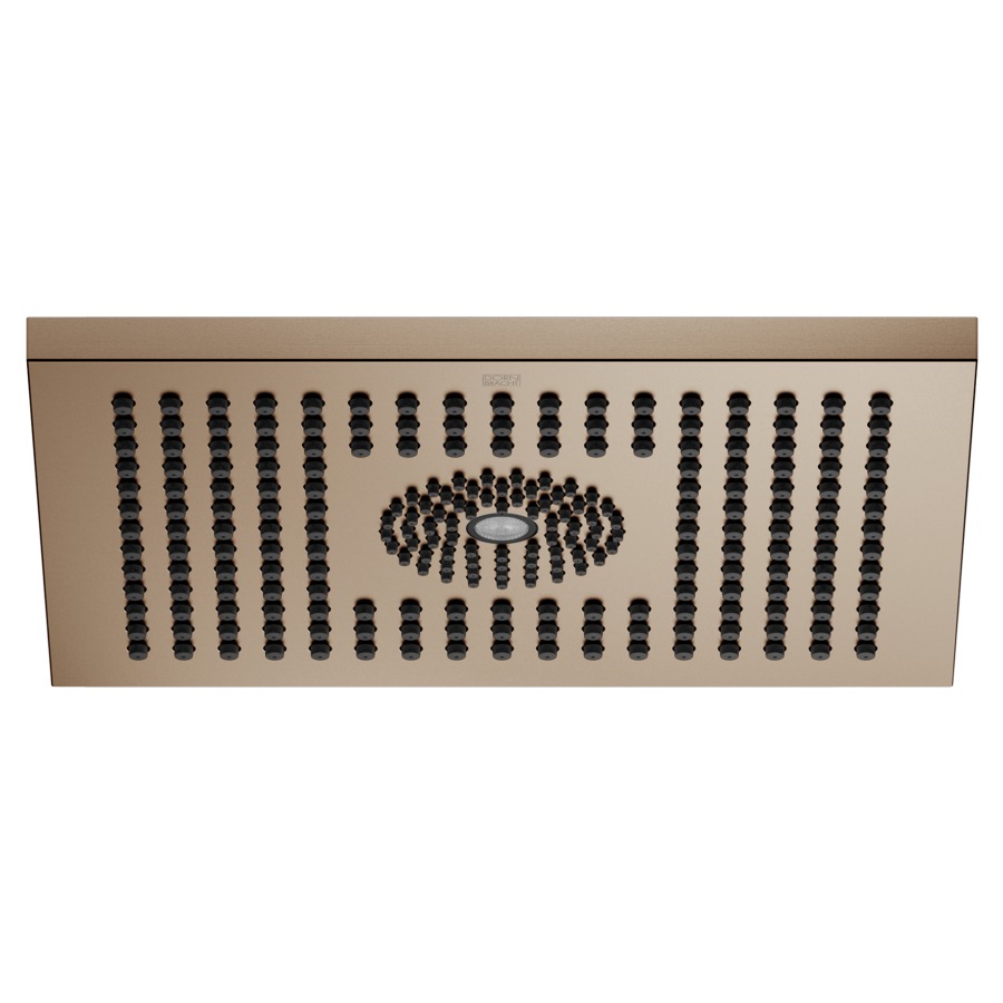 Douche de pluie DORNBRACHT
30 x 24 cm, système
anticalcaire
raccordement au plafond 1/2"
débit 12 l/min
sans corps à encastrer 751 441
avec Spot LED 3000 K