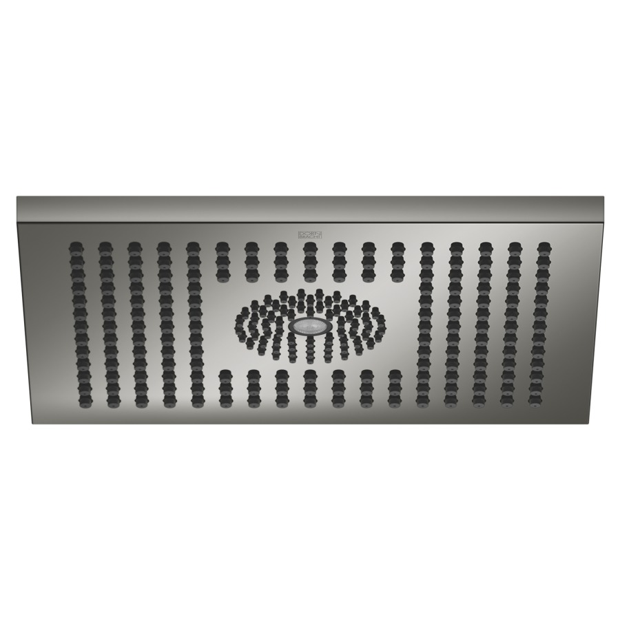 Douche de pluie DORNBRACHT
30 x 24 cm, système
anticalcaire
raccordement au plafond 1/2"
débit 12 l/min
sans corps à encastrer 751 441
avec Spot LED 3000 K