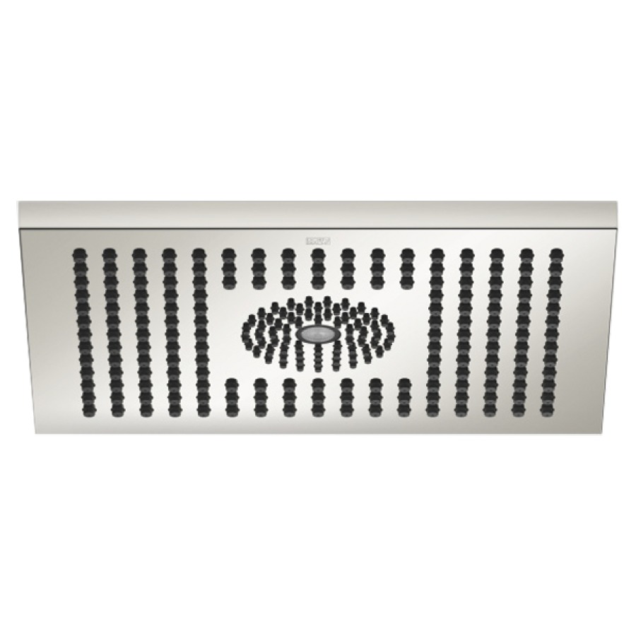 Douche de pluie DORNBRACHT
30 x 24 cm, système
anticalcaire
raccordement au plafond 1/2"
débit 12 l/min
sans corps à encastrer 751 441
avec Spot LED 3000 K