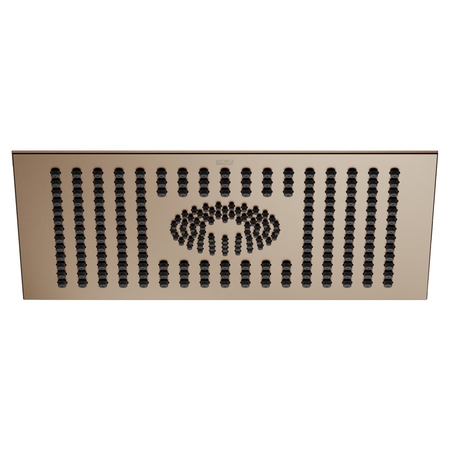 Douche de pluie DORNBRACHT
30 x 24 cm, système
anticalcaire
encastrement au plafond 1/2"
débit 12 l/min
sans corps à encastrer 751 442