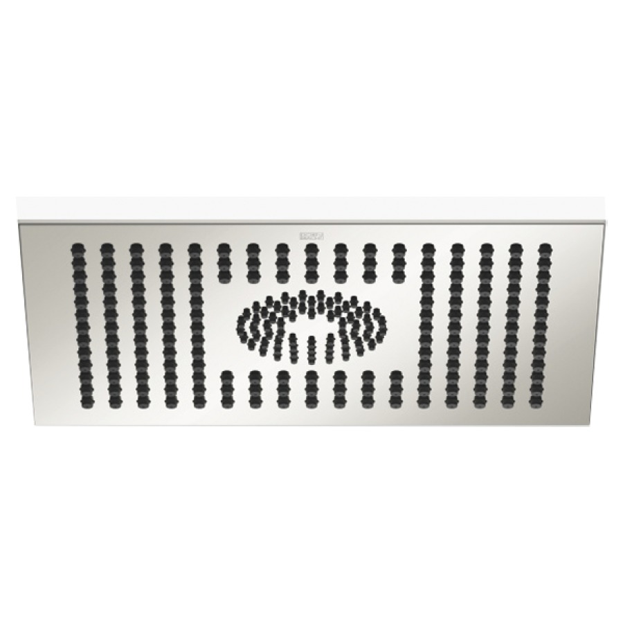 Douche de pluie DORNBRACHT
30 x 24 cm, système
anticalcaire
encastrement au plafond 1/2"
débit 12 l/min
sans corps à encastrer 751 442