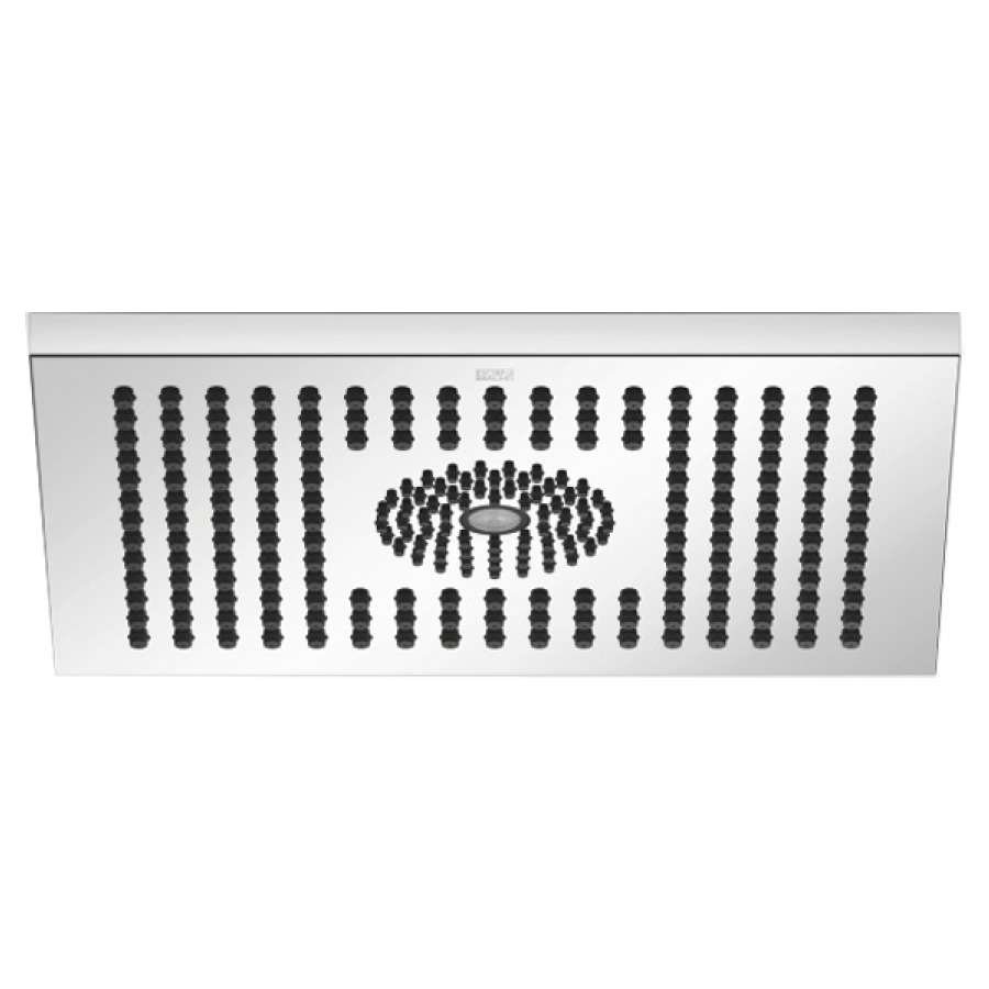 Douche de pluie DORNBRACHT
30 x 24 cm, système
anticalcaire
encastrement au plafond 1/2"
débit 12 l/min
sans corps à encastrer 751 443
avec éclairage d'ambiance