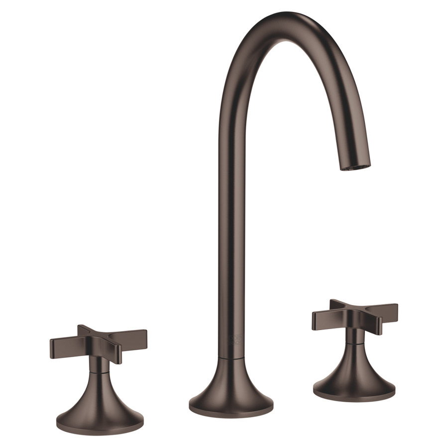 Batterie lavabo à 3 trous VAIA
S 168 mm, goulot orientable
poignée à croix, avec
garniture d'écoulement