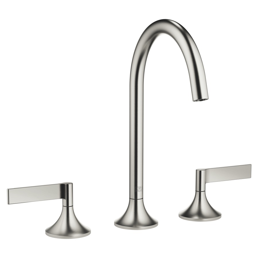 Waschtisch-Dreilochbatt. VAIA
A 168 mm, Schwenkauslauf
Hebelgriff, mit Ablaufgarnitur