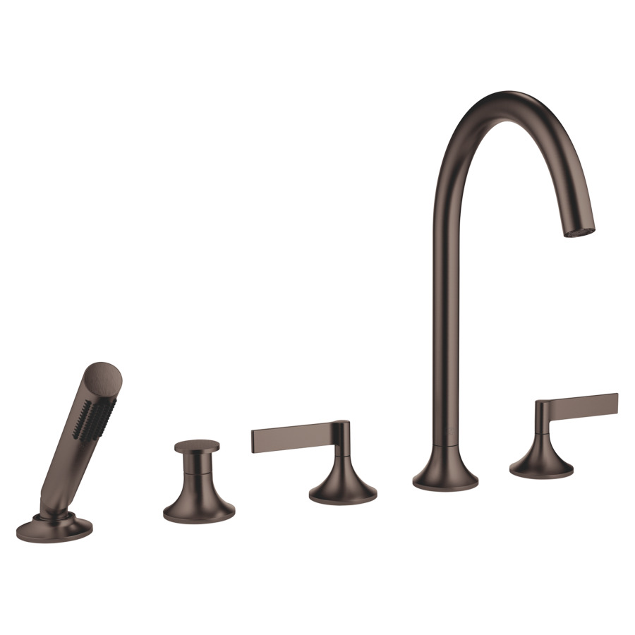 Garniture de remplissage VAIA
5 trous, goulot de baignoire
S 220 mm, mélangeur, inverseur
automatique, douche extensible
poignées de levier, pour
montage sur bord de baignoire