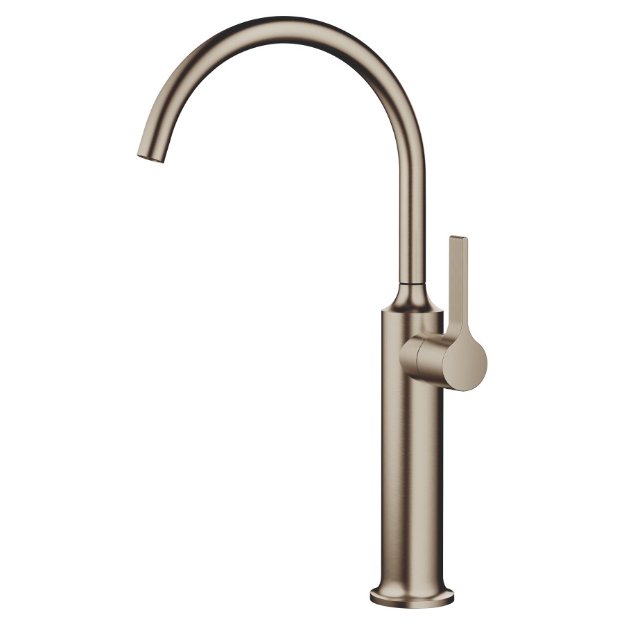 Mélangeur de lavabo VAIA
S 201 mm, goulot orientable
360°, H jusqu'à aératuer
316 mm, sans vidage