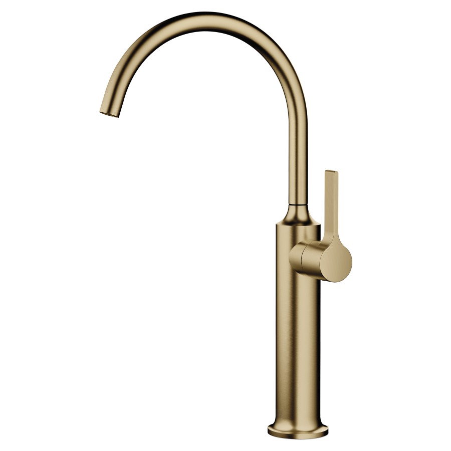 Mélangeur de lavabo VAIA
S 201 mm, goulot orientable
360°, H jusqu'à aératuer
316 mm, sans vidage