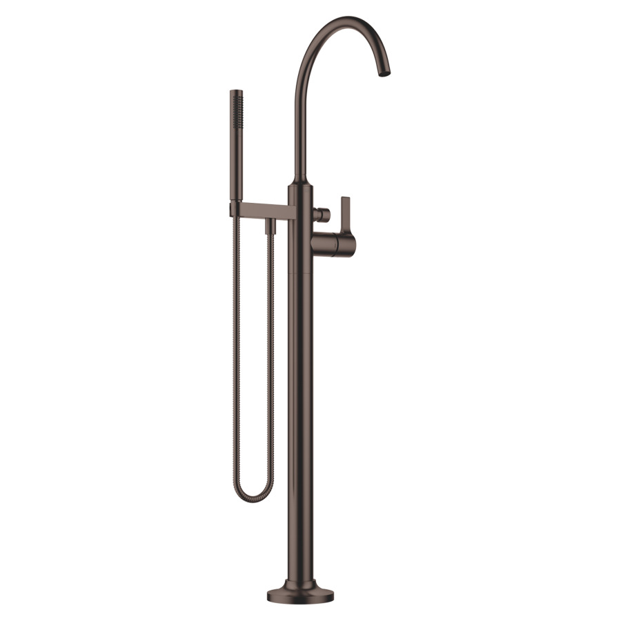 Mélangeur de bain VAIA
S 281 mm, goulot orientable
H jusqu'à aérateur 925-995 mm
avec colonne pour montage
à pose libre, inverseur
douche à main bâton, système
anticalcaire, tuyau 125 cm