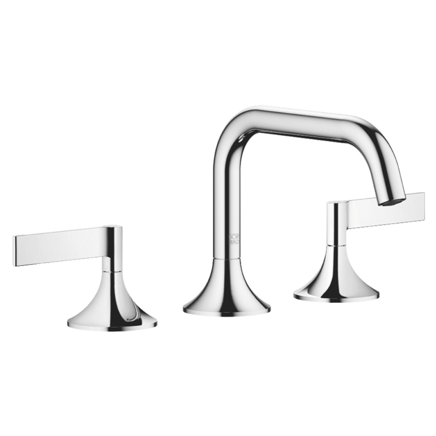 Batterie lavabo à 3 trous
VAIA
S 165 mm, goulot orientable
360°, poignée à levier
avec garniture d'écoulement