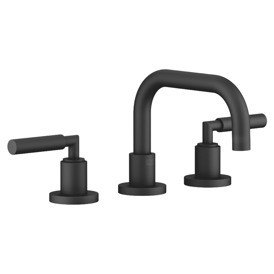 Batterie lavabo à 3 trous
TARA.
S 166 mm, poignées à levier
goulot orientable 360°
avec garniture d'écoulement