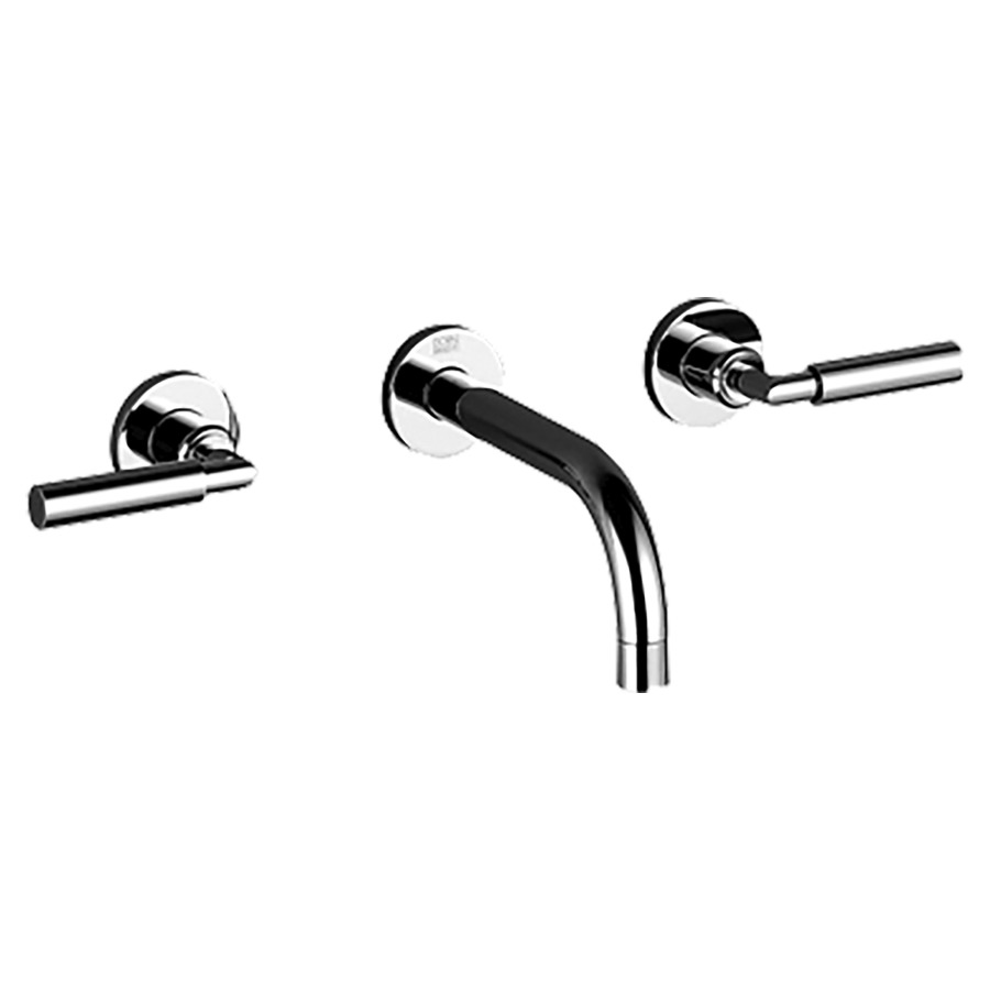 Batterie murale 3 trous TARA.
2 robinets latéraux 1/2"
poignées à levier
S 190 mm goulot fixe 1/2"
rosaces D 55 mm, sans corps
à encastrer 751 379/380
groupe acoustique I