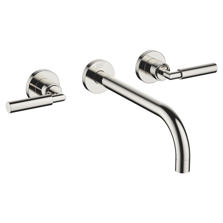 Batterie murale 3 trous TARA.
2 robinets latéraux 1/2"
poignées à levier
S 240 mm goulot fixe 1/2"
rosaces D 55 mm, sans corps
à encastrer 751 379/380
groupe acoustique I