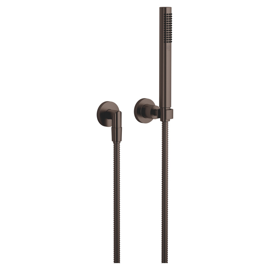 Garniture de douche TARA.
douche à main bâton, système
anticalcaire, tuyau 125 cm
coude de raccordement 1/2"
rosaces D 55 mm
groupe acoustique I