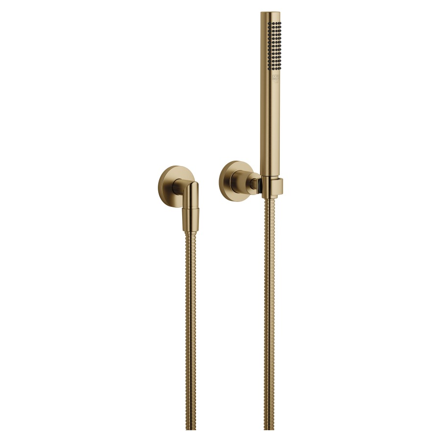 Garniture de douche TARA.
douche à main bâton, système
anticalcaire, tuyau 125 cm
coude de raccordement 1/2"
rosaces D 55 mm
groupe acoustique I