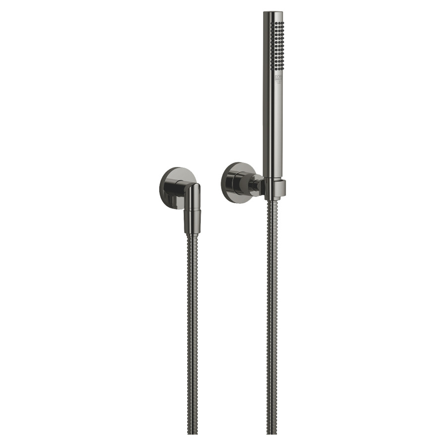 Garniture de douche TARA.
douche à main bâton, système
anticalcaire, tuyau 125 cm
coude de raccordement 1/2"
rosaces D 55 mm
groupe acoustique I