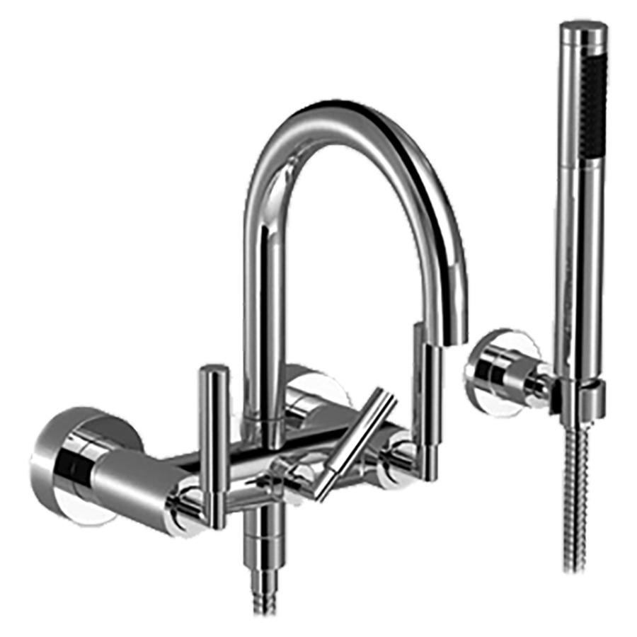 Batterie de bain TARA.
E 150 mm, poignées à levier
raccords S cachés 1/2" x 3/4"
douche, support
groupe acoustique I