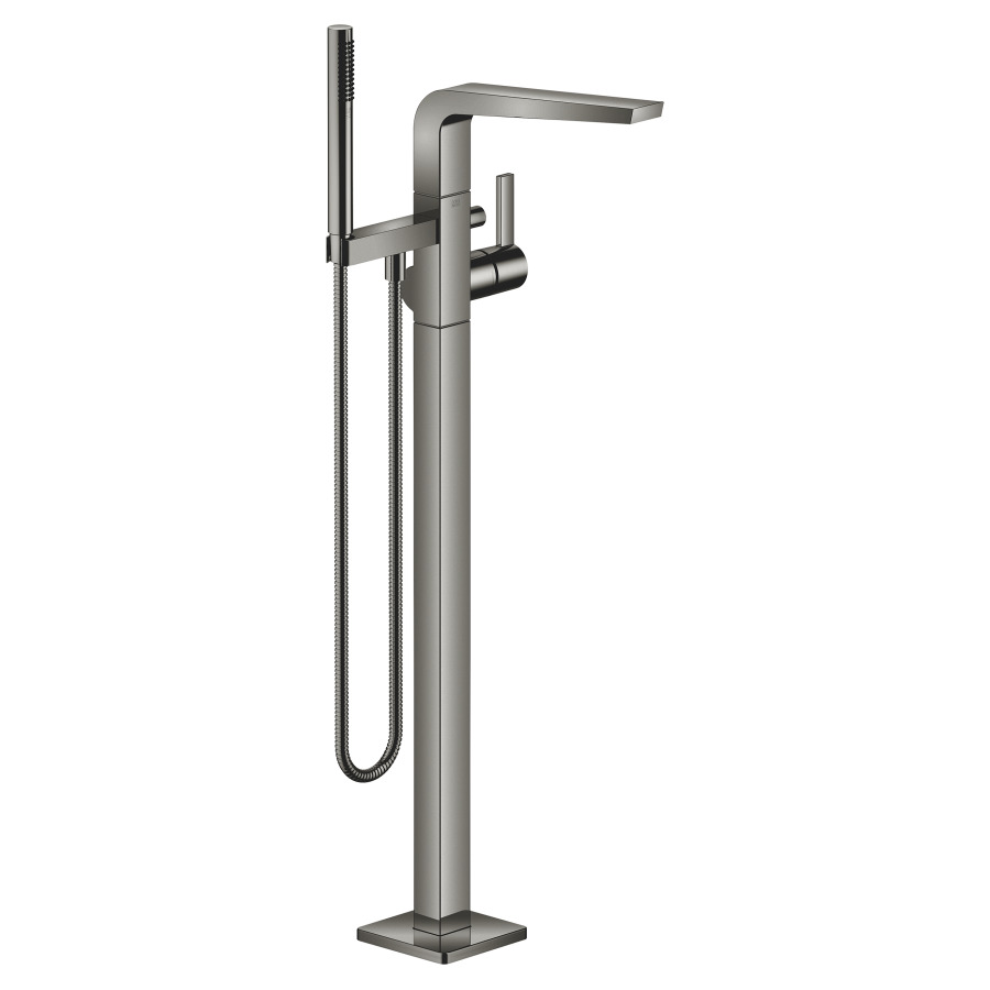 Mélangeur de bain CL.1
S 238 mm, goulot fixe
H jusqu'à aérateur 852-922 mm
avec colonne pour montage
à pose libre, inverseur
douche à main bâton, système
anticalcaire, tuyau 125 cm