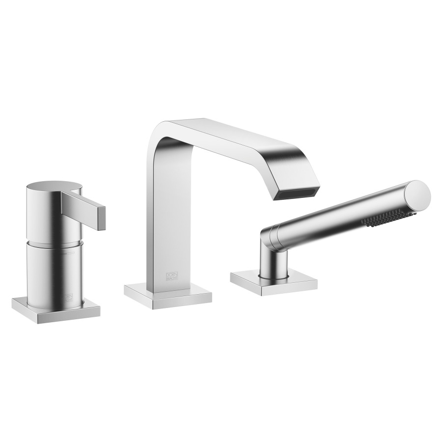 Garniture de remplissage IMO
3 trous, goulot de
baignoire S 224 mm, mélangeur
inverseur automatique, douche
extensible pour montage sur
bord de baignoire