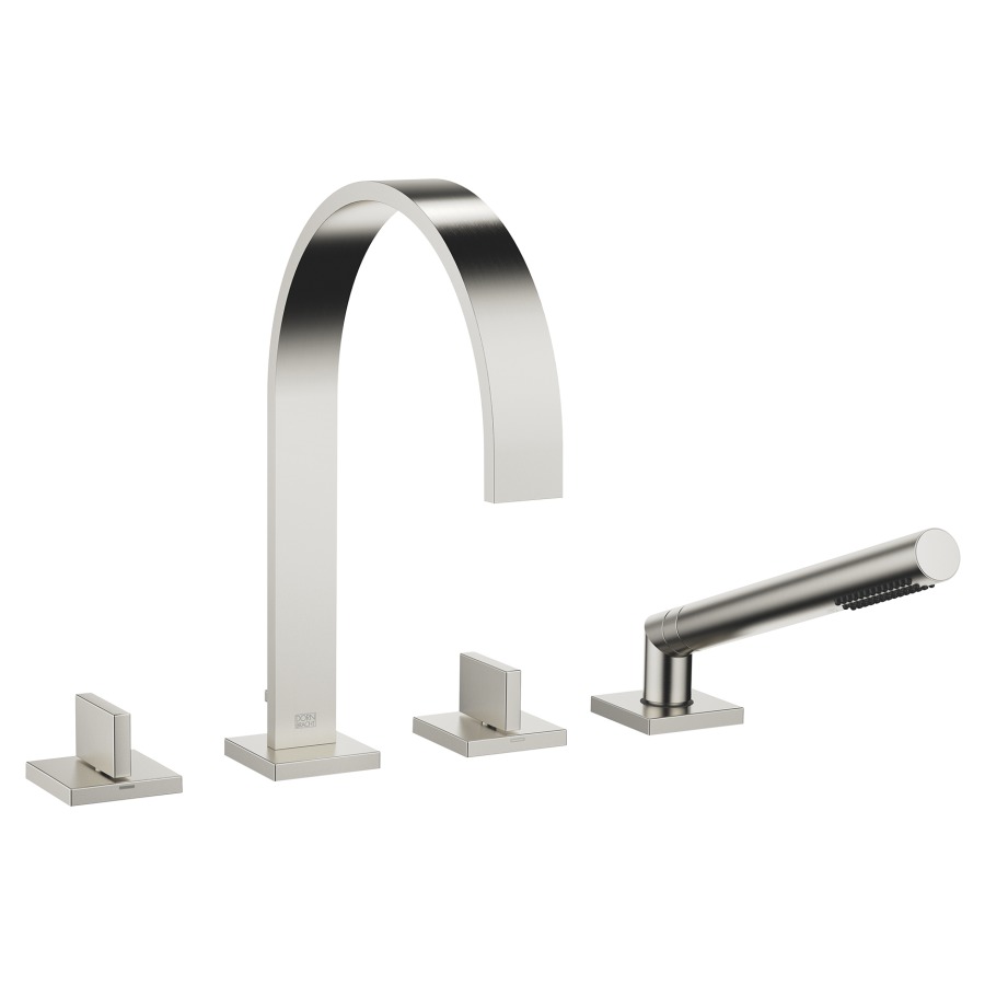 Wannenfüllbatterie MEM 4-Loch
Standeinlauf A 220 mm,
Seiten-
ventile 1/2", Auszugbrause
Umstellung automatisch
für Wannenrandmontage
Einzelrosetten 60 x 60 mm
Geräuschgruppe I