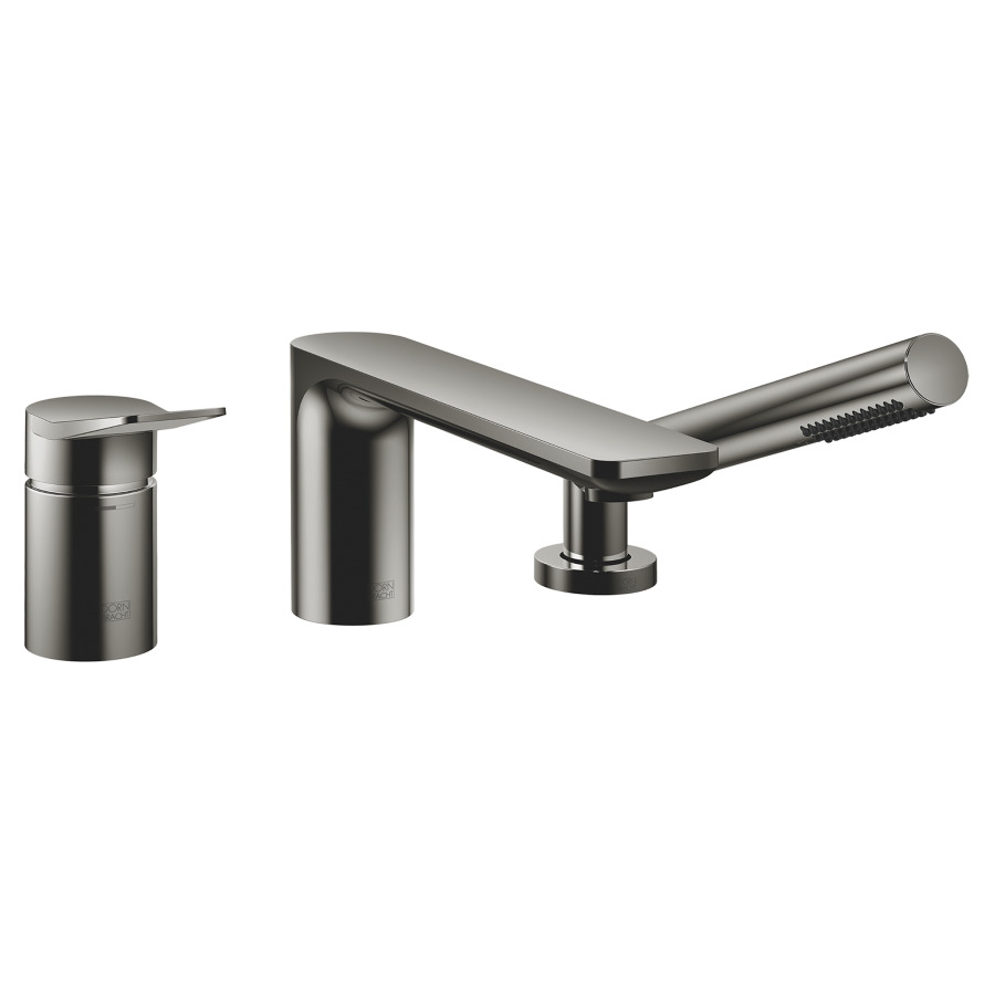 Garniture de remplissage LISSÉ
3 trous, goulot de
baignoire S 200 mm, mélangeur
inverseur automatique, douche
extensible pour montage sur
bord de baignoire